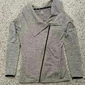 Hyba Grey  Zip Up with asymmetrical collar